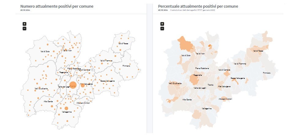 Coronavirus in Trentino, 7 positivi a Trento e 1 caso a Sfruz